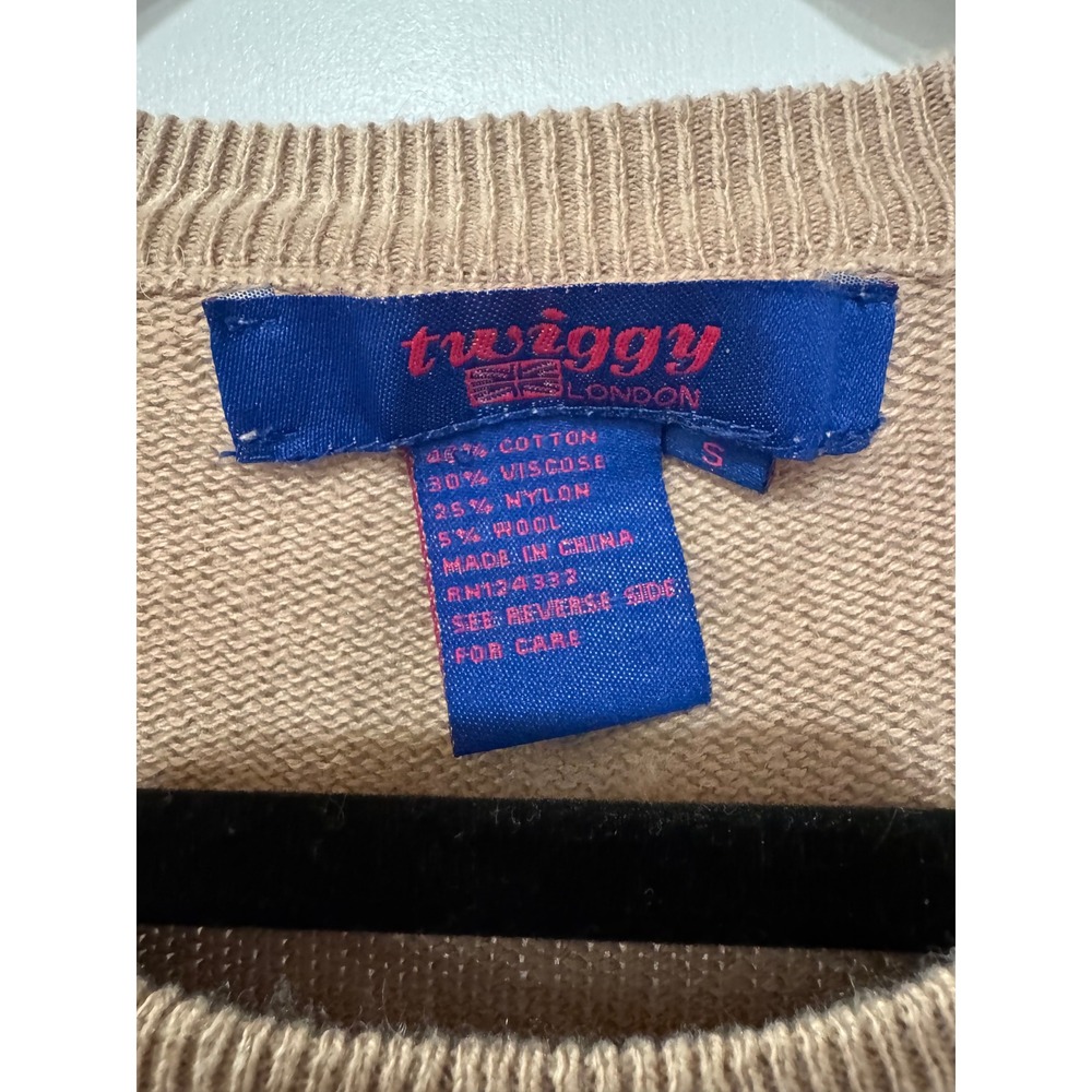 Twiggy London Camel Fox Intarsia Knit Sweater Women's Size S - Picture 3 of 10
